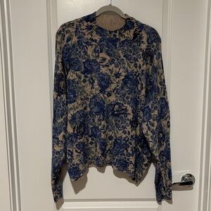 NWT LC Lauren Conrad Floral Print Mock Neck Sweater